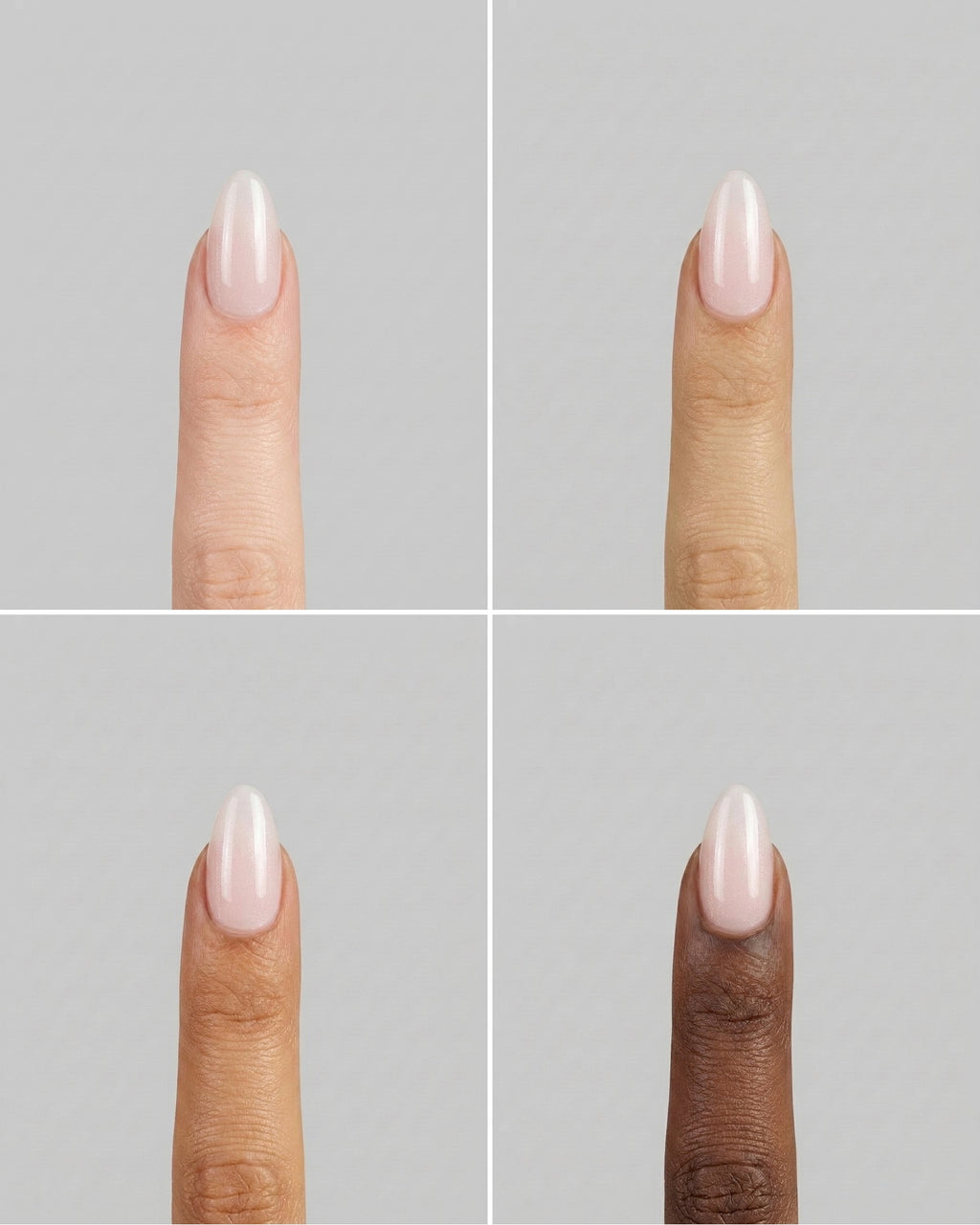 Silk Shimmer på fire hudtoner